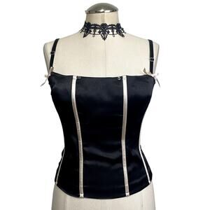 Fantasies Morgan Taylot Black and Pink Corest Top Cosplay Emo Rave Coquette